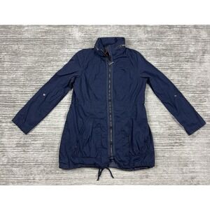 Yoki Outerwear Collection Jacket Womens Medium‎ Blue Light Weight Hooded Zip